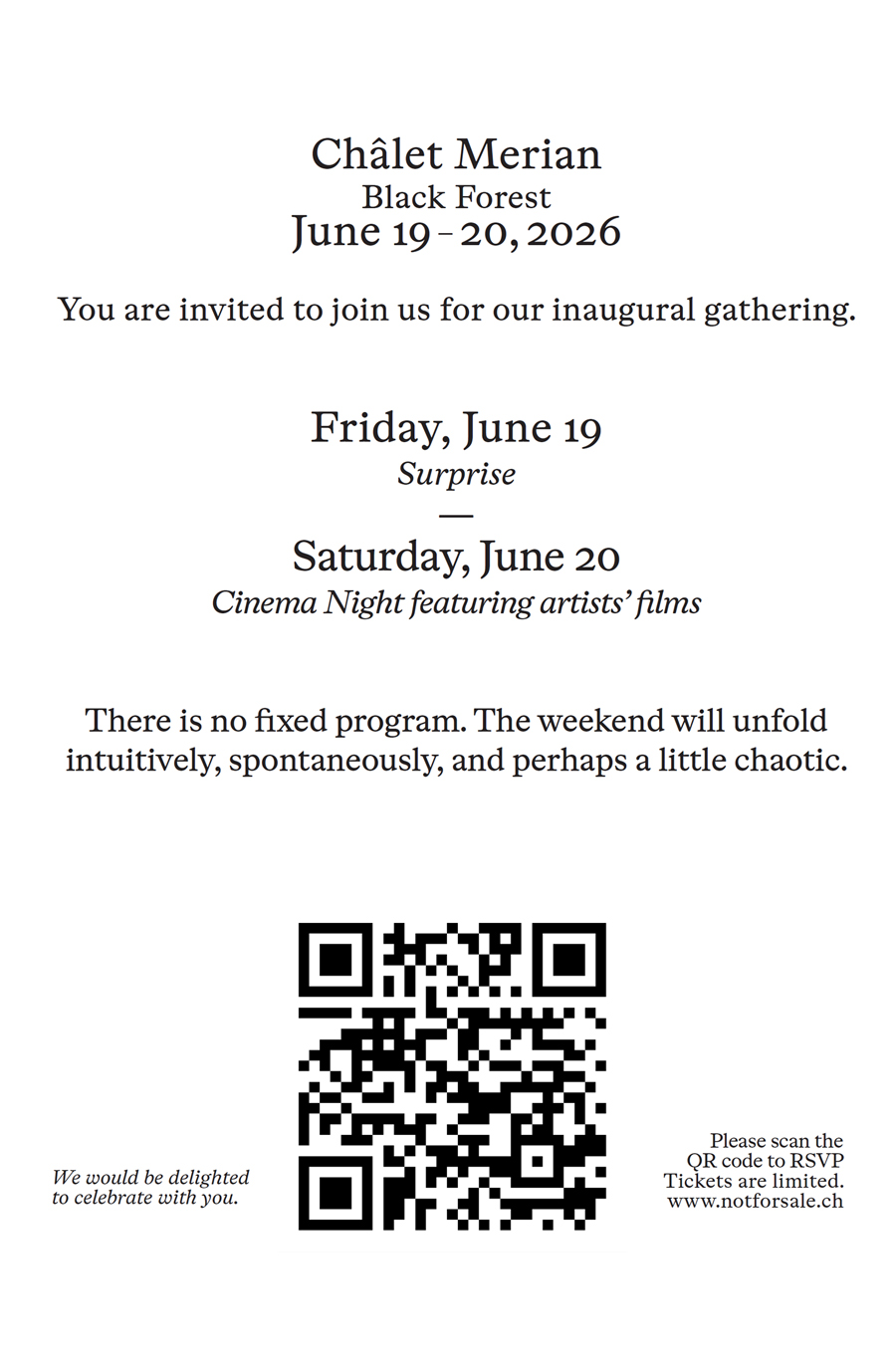 Invitation on Knock-Knock at Ch&acirc;let Merian